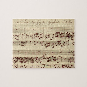 Puzzle Notas musicales antiguas - Hoja de música de Bach
