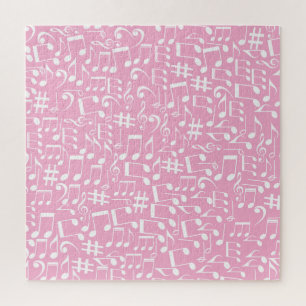 Puzzle Notas musicales blancas bailando Música Músicos Ro