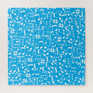 Puzzle Notas musicales blancas bailando Músicos Amantes d