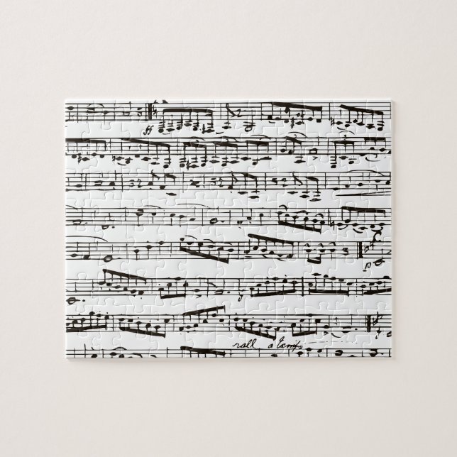 Puzzle Notas musicales blancos y negros (Horizontal)