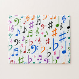 Puzzle Notas musicales y símbolos coloridos