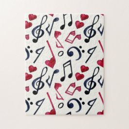 Puzzle Notas musicales y símbolos negro y blanco