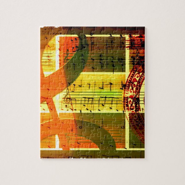 Puzzle Notas y guitarra de la música (Vertical)