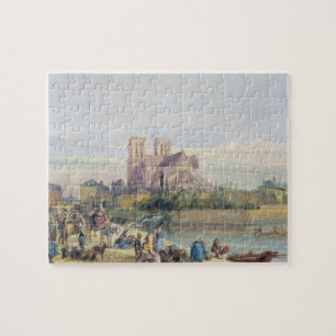 Puzzle Notre Dame, París (w/c en el papel)