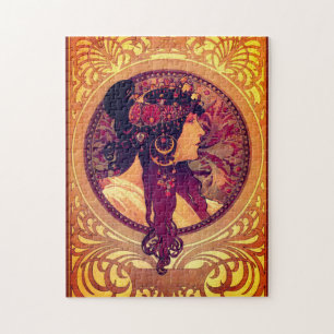 Puzzle Noveau Art Nouveau Alphonse Mucha Donna mujer eleg