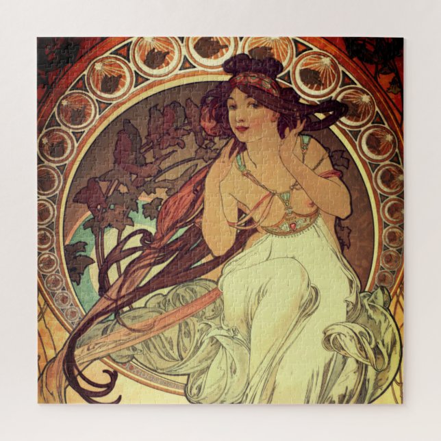 Puzzle Noveau de Arte Alphonse Mucha elegante mujer cosec (Vertical)