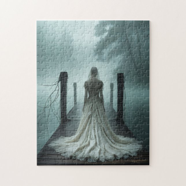 Puzzle Novia fantasma por el lago Haunted (Vertical)