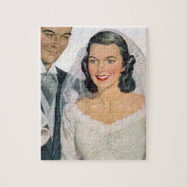 Puzzle Novia vintage y Groom (Vertical)