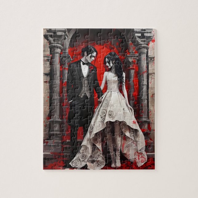 Puzzle Novia y Groom Goths (Vertical)