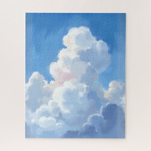 Puzzle Nubes Blancas Hermoso Cielo Azul Acuarela (Vertical)