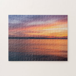 Puzzle Nubes De Amanecer naranja Y Púrpura Sobre El Agua 