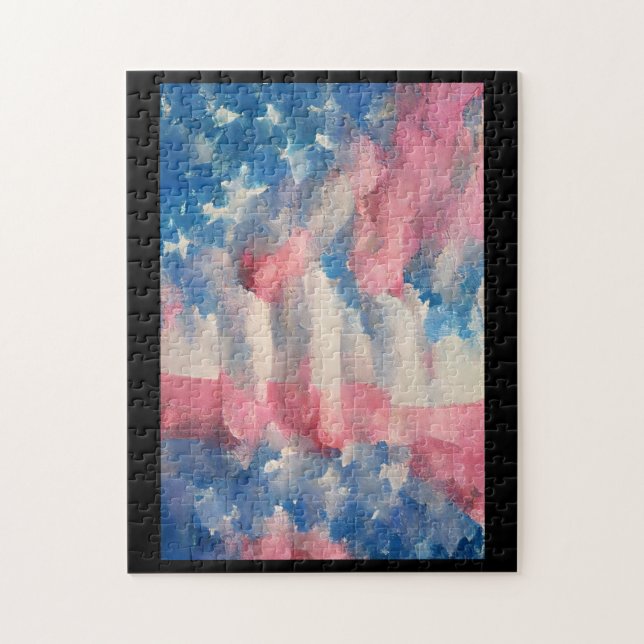 Puzzle Nubes de la bandera de los Estados Unidos arte abs (Vertical)