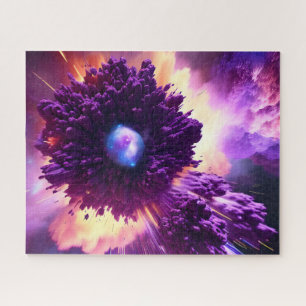 Puzzle Nubes de nebulosa púrpura galáctica en el espacio 