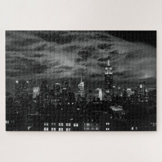 Puzzle Nubes etéreas: NYC Skyline, Emp St Bldg BW