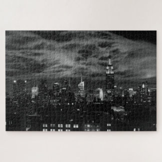 Puzzle Nubes etéreas: NYC Skyline, ESB Blanco y Negro