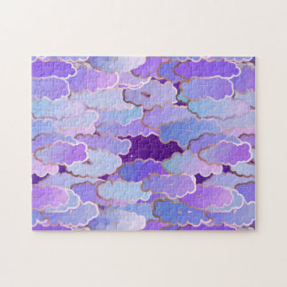 Puzzle Nubes japonesas, luz torácica, violeta y púrpura p