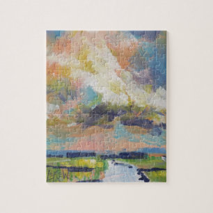 Puzzle Nubes sobre pintura de marisma / Artista Larry Ler