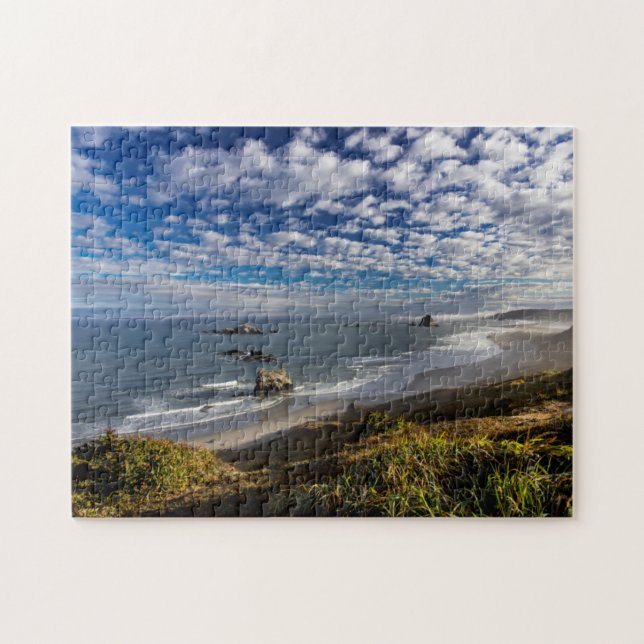 Puzzle Nubes y niebla matutinas en la playa (Horizontal)