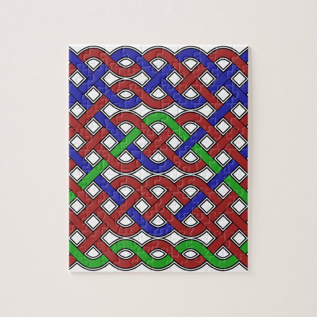 Puzzle Nudos celtas azules, verdes y rojos (Vertical)