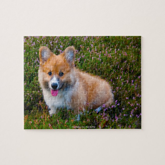 Puzzle Nuestra Corgi Nuestra Mascota Familiar Rompecabeza (Horizontal)
