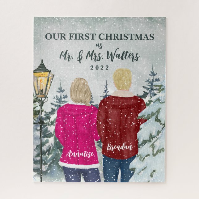 Puzzle Nuestra primera Navidad como señor y señora casada (Vertical)