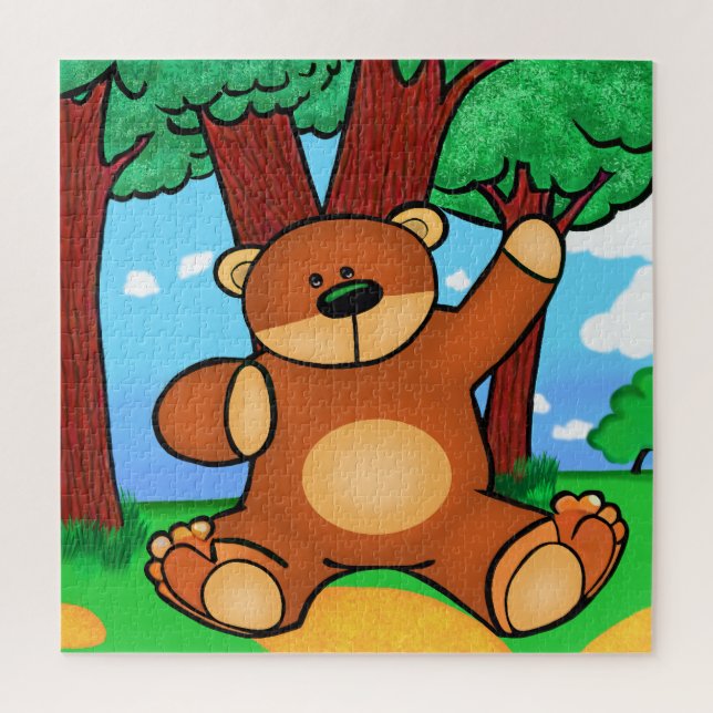 Puzzle Nuestro en la pradera - Oso en pastizal (Vertical)