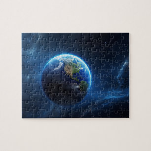 Puzzle Nuestro hogar zafiro en el espacio