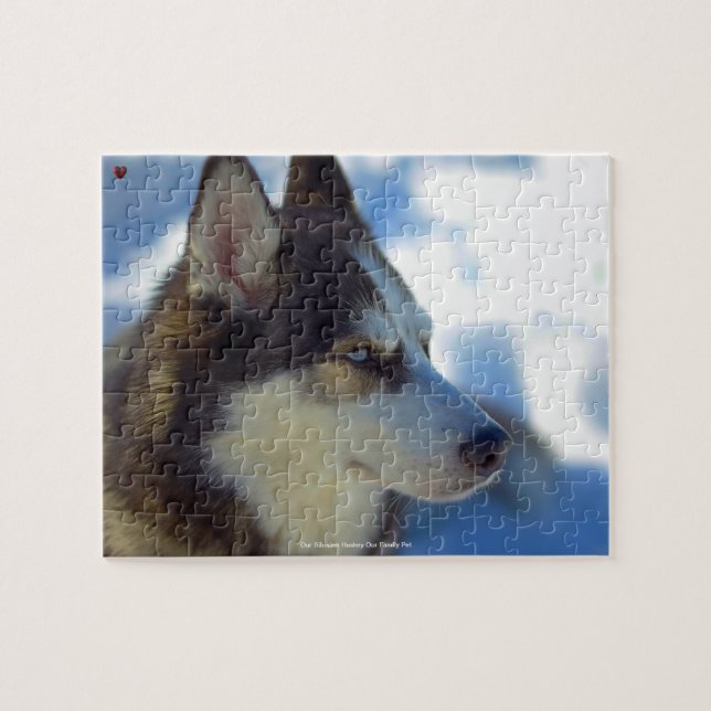 Puzzle Nuestro Huskey Siberiano Nuestro Mascota de famili (Horizontal)