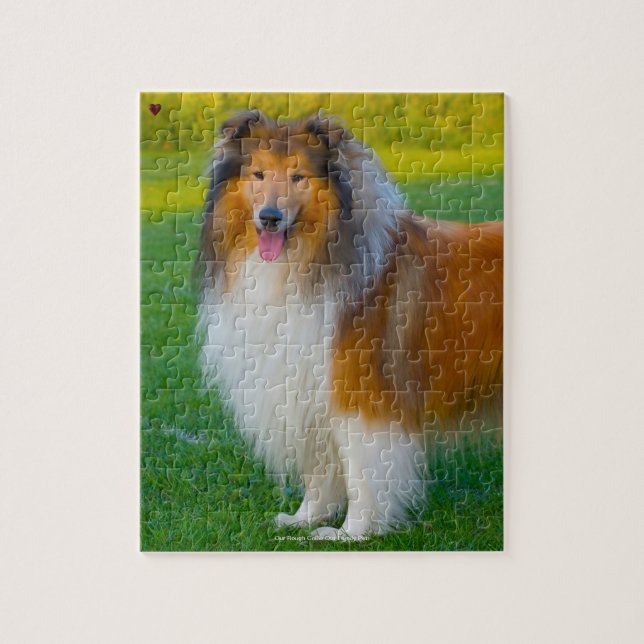 Puzzle Nuestro Mascota de familia Rough Collie (Vertical)