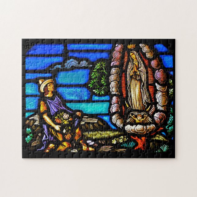 Puzzle Nuestro Senora vitral de señora Guadalupe Nuestra (Horizontal)