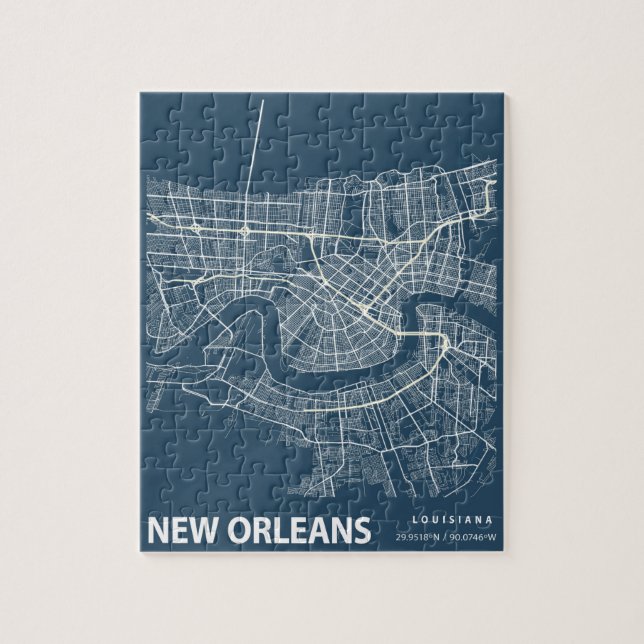 Puzzle Nueva Orleans Mapa Minimalista de la ciudad arte e (Vertical)