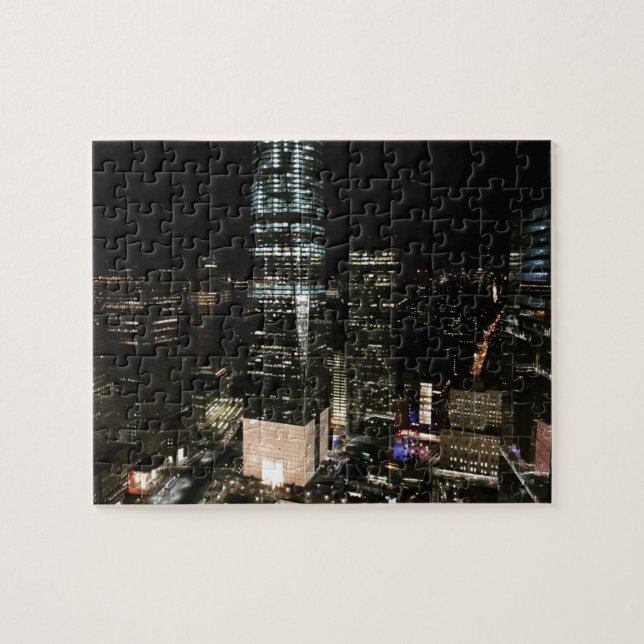 Puzzle Nueva York City Night NYC Manhattan Skyline Photo (Horizontal)