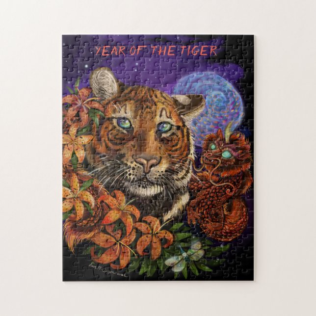 Puzzle Nuevo arte del Año Chino del Tigre 2022 (Vertical)
