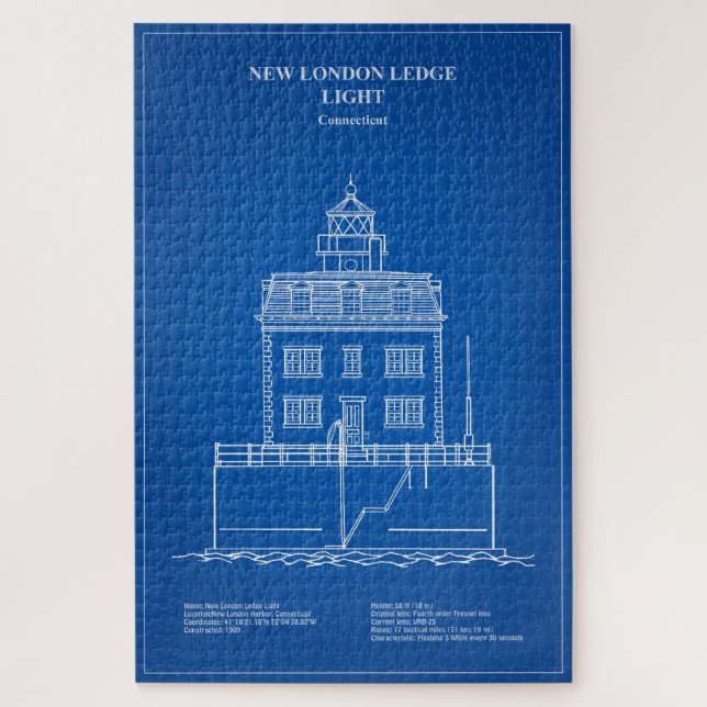 Puzzle Nuevo faro de London Ledge - Connecticut - AD (Vertical)