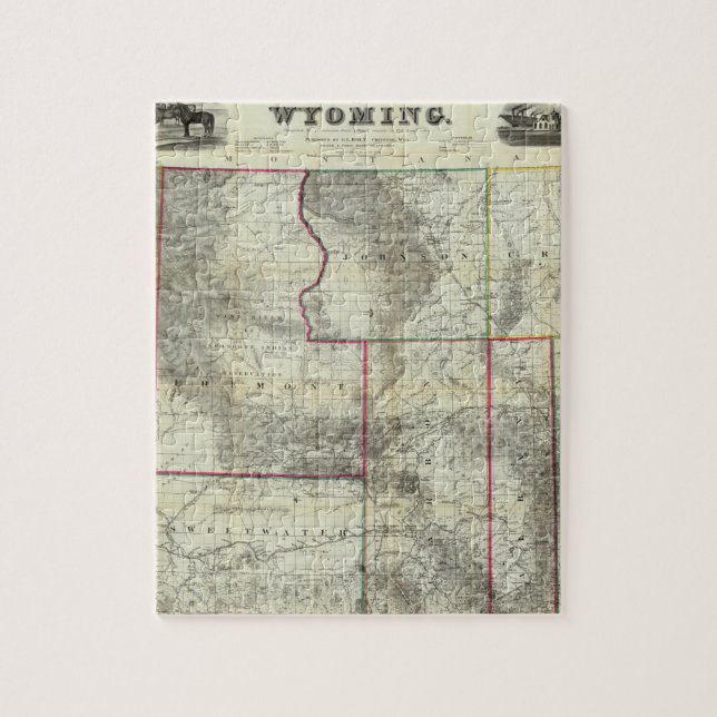Puzzle Nuevo mapa de Holt, Wyoming (Vertical)