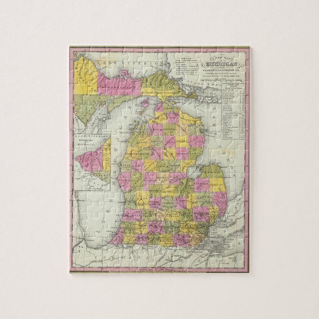Puzzle Nuevo Mapa De Michigan 2 (Vertical)