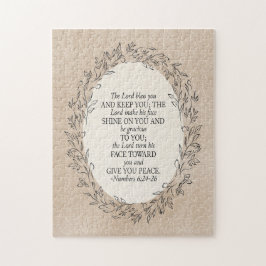 Puzzle Numbers 6:24–26 The Lord Bless You Neutral Vintage
