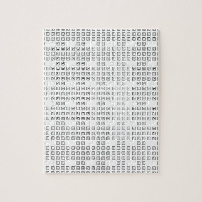 Puzzle Números clave de computadora en Braille (Vertical)