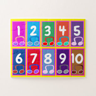 Puzzle Números de matemáticas tempranas 1 a 10 rompecabez