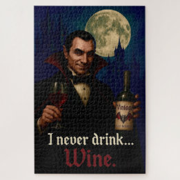 Puzzle "Nunca Bebí... vino" Humor de terror de vampiro