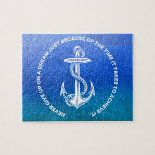 Puzzle Nunca dé para arriba en el ancla azul ideal del