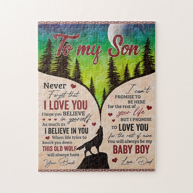 Puzzle Nunca Olvides Que Te Amo... Wolf Dad To Son (Vertical)
