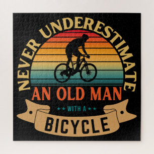 Puzzle Nunca subestimes a un anciano con una bicicleta