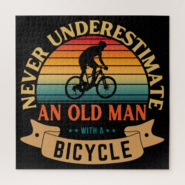 Puzzle Nunca subestimes a un anciano con una bicicleta (Vertical)