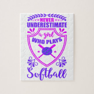 Puzzle Nunca Subestimes A Un Chica Que Juega Softball