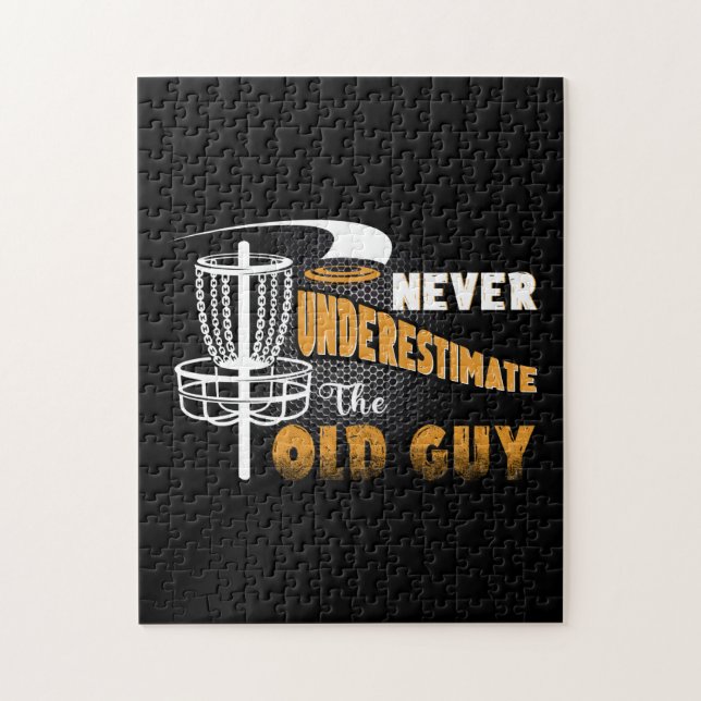 Puzzle Nunca Subestimes El Viejo Guy Funny Disk Golf (Vertical)