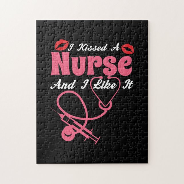 Puzzle Nurse Gift | Besé Una Enfermera Y Me Gusta (Vertical)