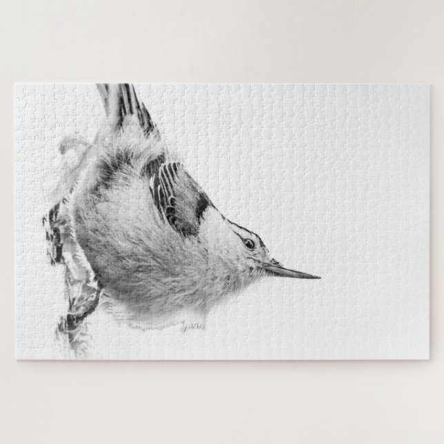 Puzzle Nuthatch, fotografía clave de aves (Horizontal)