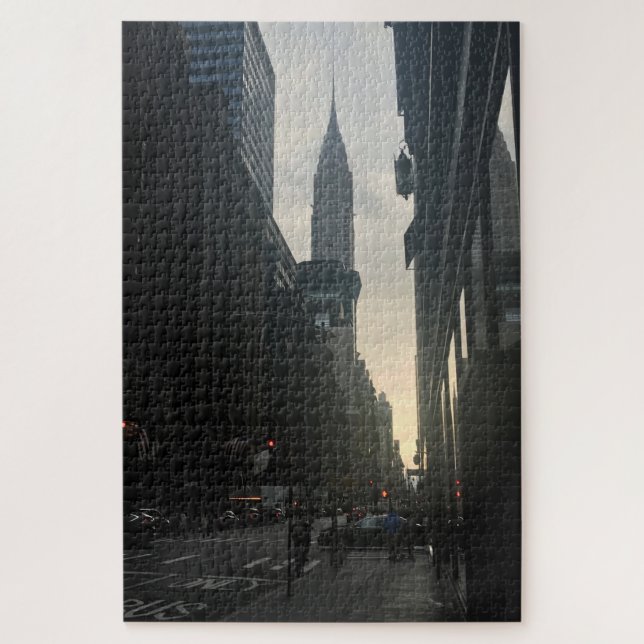 Puzzle NYC Art Deco rascacielos Chrysler Building Sunset (Vertical)