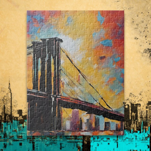 Puzzle NYC Brooklyn Bridge Sunset Cityscape (Subido por el creador)